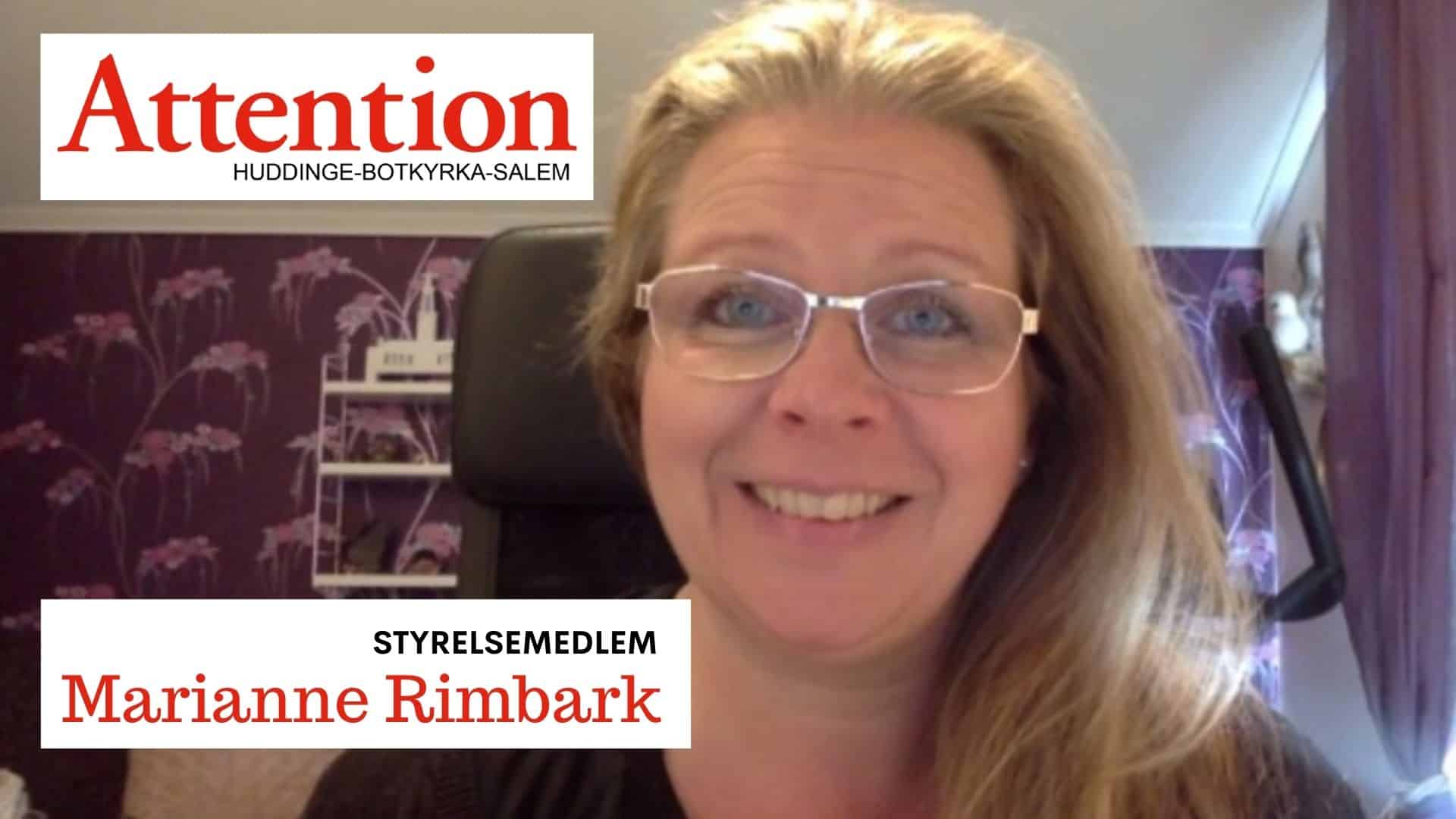Marianne Rimbark, representant i Huddinge kommuns funktionshinderråd